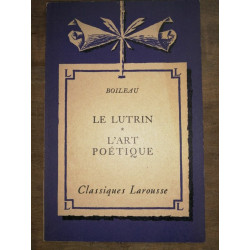 Boileau Le Lutrin L'art Poétique Librairie hachette