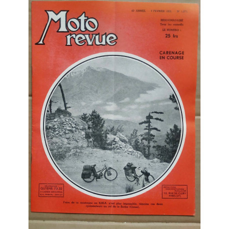Moto Revue n 1071 Carenage en course 9 Février 1952