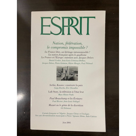 Revue Esprit Juin 2001