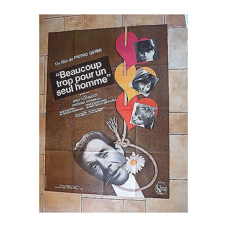 Affiche 120 X 160 Beaucoup trop pour un seul homme de Pietro Germi BE