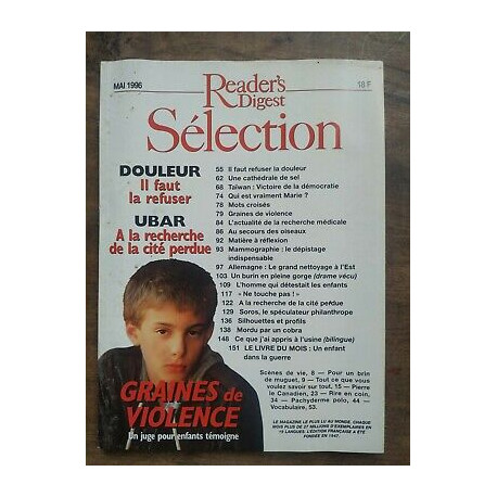 Reader's Digest Sélection Mai 1996