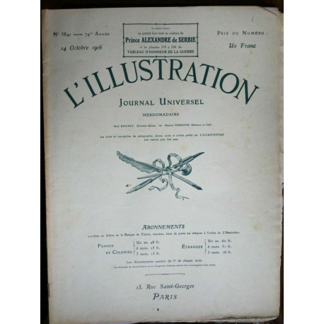 journal Universel N 3841 74 année 14 Octobre 1916