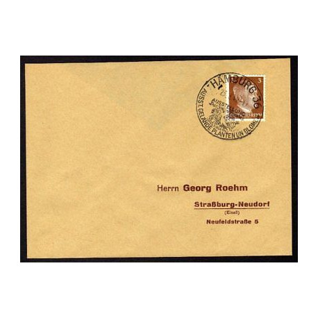 Allemagne n 706 Yv. cachet WW2 HAMBURG 36 Timbre Allemand Hitler...