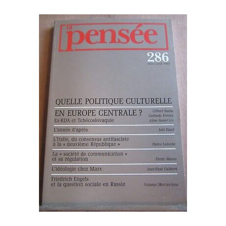 La Pensée n 286 mars avril 1992quelle politique culturelle en centrale