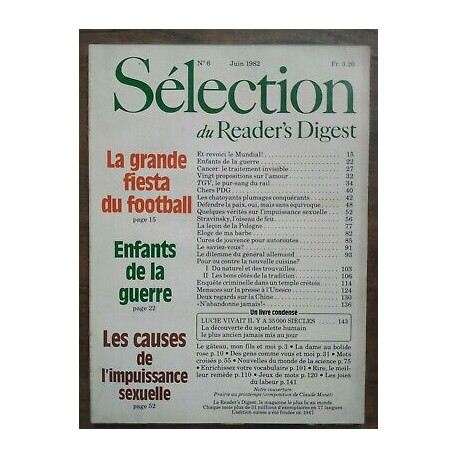 Sélection du Reader's Digest Nº 6 Juin 1982