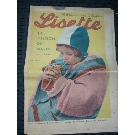 Lisette Hebdomadaire Illustré n32 Dimanche 6 Août 1939 19ème année