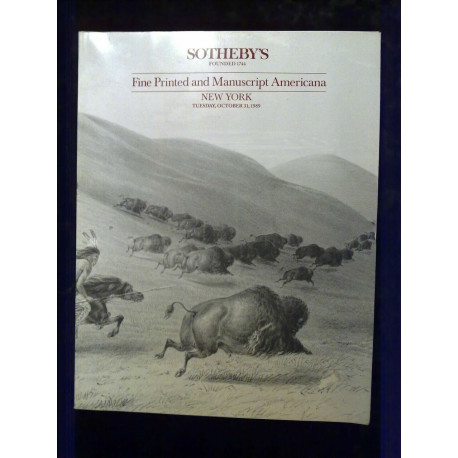 Fine printed and manuscript americana new york 31 Octobre 1989...
