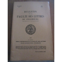 Bulletin de la Faculté des Lettres de strasbourg 39ème année n6...