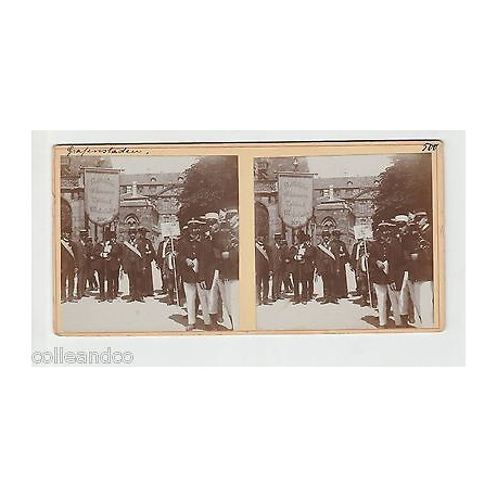 Vue Stéréoscopique Stéréo 67 STRASBOURG rue mercière GRAFENSTADEN