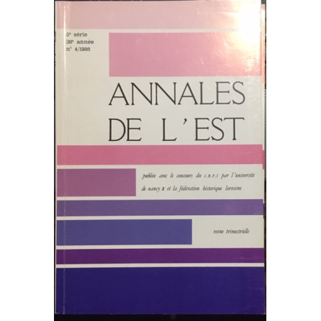 N°4/1986 REVUE TRIMESTRIELLE