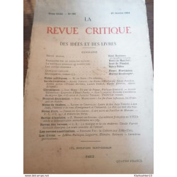 La revue critique 180 Tome XXXI 10 Janvier 1921