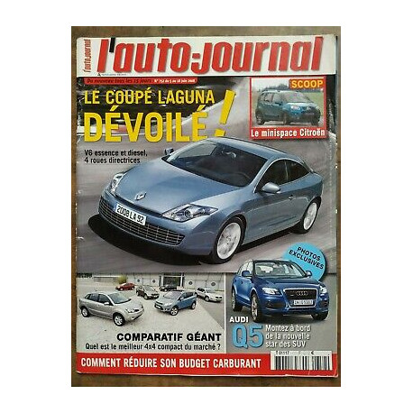 l'auto journal Nº 752 Le Coupé laguna dévoilé 5 au 8 Juin 2008