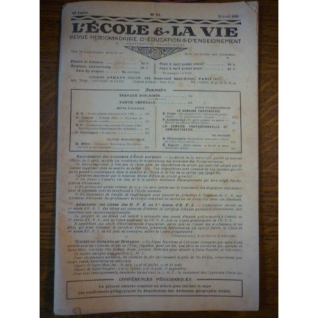 L'école la vie n31 26 avril 1930 13è année
