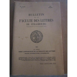 Bulletin de la Faculté des Lettres de strasbourg 39ème année n8...