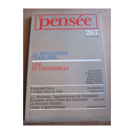 La Pensée n 267 janv fév 1989 La révolution française une et...