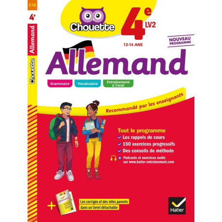 Allemand 4e - LV2 (A1+ A2): cahier d'entraînement et de révision