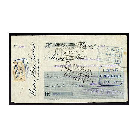 USINES Papiers Peints PETERS-LACROIX à Haren Belgique Reçu Lettre...