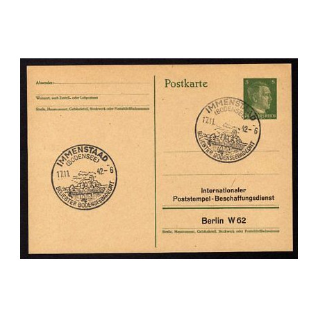 Ganzsache IMMENSTAAD 17.11.42 Poststempel Berlin W 62