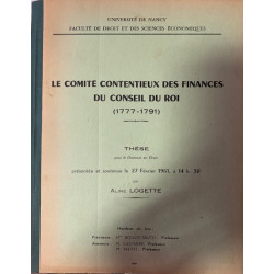 Le Comité contentieux des finances près le Conseil du roi :...