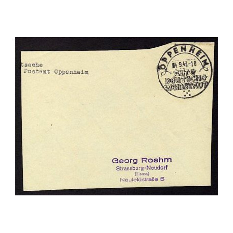 Postsache Absender Postamt OPPENHEIM du 040943
