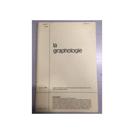 La graphologie - cahier 1 n°209