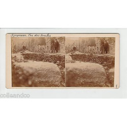 Vue Stéréoscopique Stéréo ITALIE PALERME église saint jean des Ermites