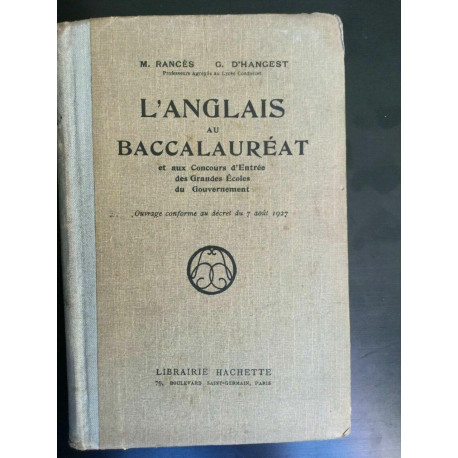 M. Racès G. D'hangest L'anglais au Baccalauréat Hachette
