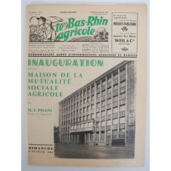 Revue LE bas rhin AGRICOLE 1962 Inauguration Maison Mutualité...