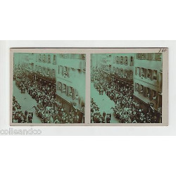Vue Stéréoscopique Stéréo 67 STRASBOURG La rue mercière animée...