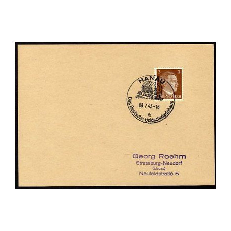 Allemagne n 706 Yv. cachet WW2 HANAU a Timbre Allemand Hitler Mi n 782