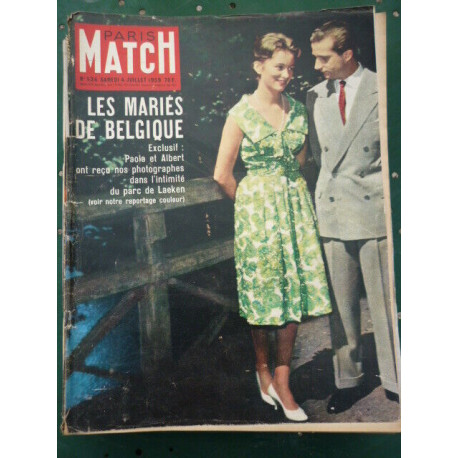 PARIS MATCH n534 4 JUILLET 1959 LES MARIES DE BELGIQUE
