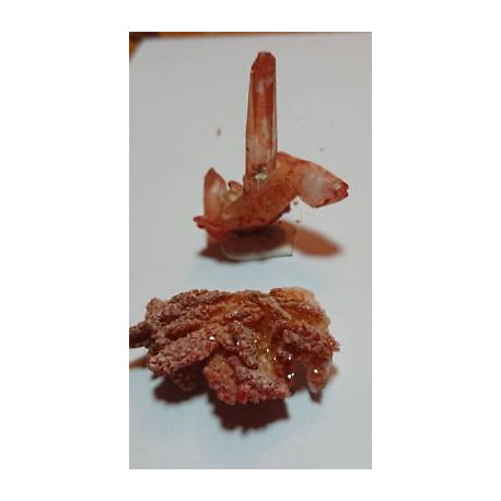 Lot de 2 Quartz hematoïde vanadinite sur barytine QGVB2
