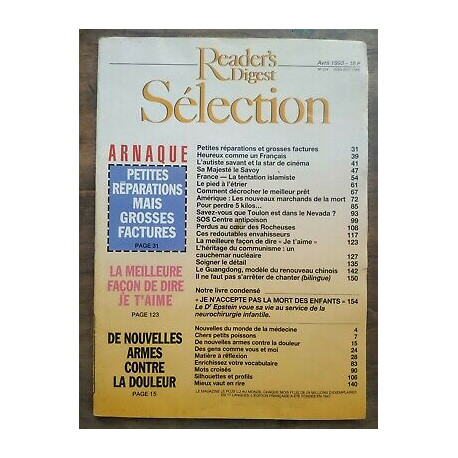 Reader's Digest Sélection Nº 554 Avril 1993