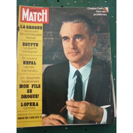 Paris Match n1091 4 AVRIL 1970 Chaban Egypte Nepal