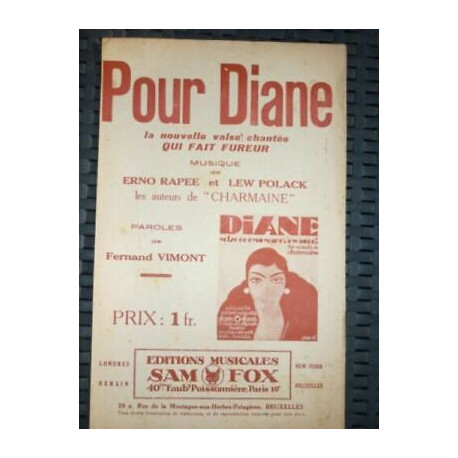 partition rapée Polack vimont Pour diane