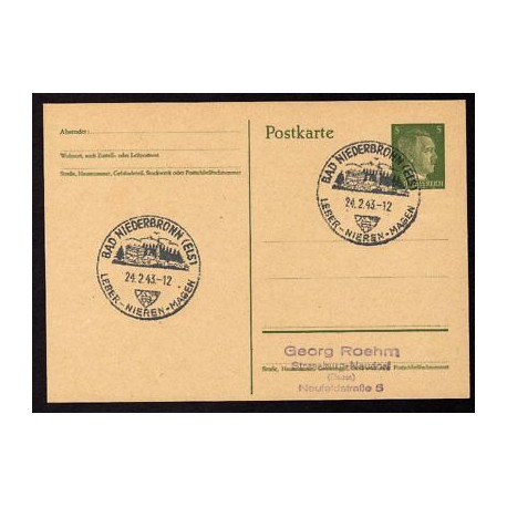 Ganzsache BAD NIEDERBRONN Cachet Spécial 240243