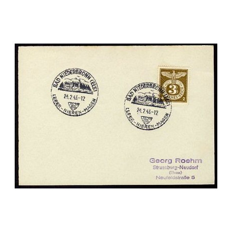 Allemagne n 762 Yv. cachet BAD NIEDERBRONN Mi. 830