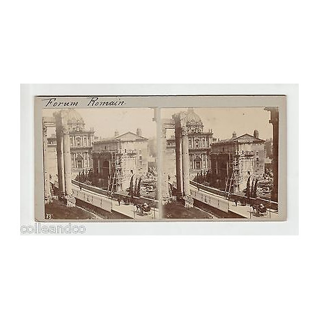 Vue Stéréoscopique Stéréo ITALIE FORUM ROMAIN DE ROME 1910