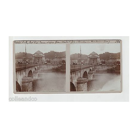 Vue Stéréoscopique Stéréo ITALIE TURIN Eglise Gran Madre Di Dio...