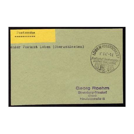 Postsache Absender Postamt LOBEN oberschlesien