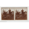 Vue Stéréoscopique Stéréo MILITAIRES A CHEVAL Route de Lenoncourt...
