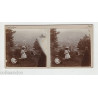Vue Stéréoscopique Stéréo MILITAIRES A CHEVAL Route de Lenoncourt...