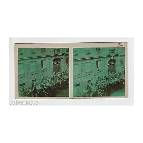 Vue Stéréoscopique Stéréo 67 STRASBOURG Rue Mercière Défilé...