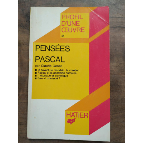 Profil d'une oeuvre Pensées pascal hatier