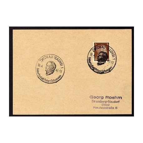 Allemagne n 706 Yv. cachet WW2 ZWICKAU 1 Timbre Allemand Hitler Mi...