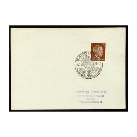 Allemagne n 706 Yv. cachet WW2 WESTHOFEN Timbre Allemand Hitler Mi 782
