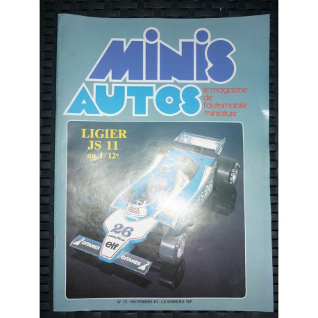 Minis Autos n72 LIgier JS 11 citroën Feu de Forêt 1933 Novembre 1981
