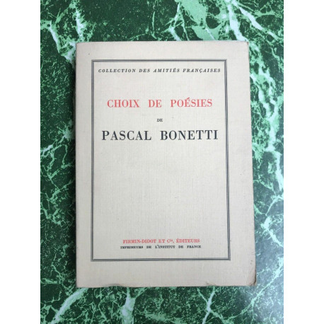Pascal Bonetti Choix de Poésies et cie