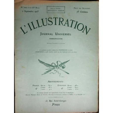 l'illustration journal Universel N 3862 63 année 2 Septembre 1905