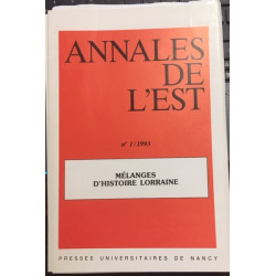 N°1/1993 MELANGES D'HISTOIRE LORRAINE